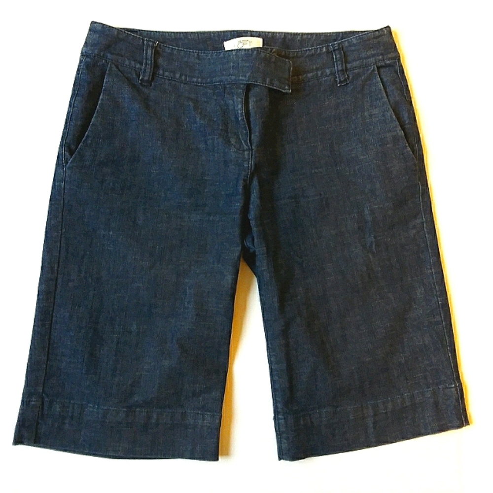Ann Taylor Loft blue denim Bermuda long shorts
